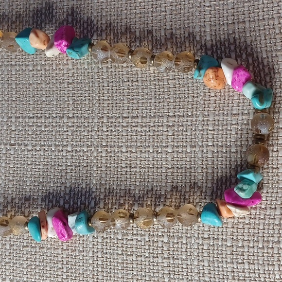 Muticolored Glass Single-Strand Necklace 💖💫 - Picture 3 of 7